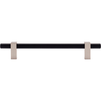 Jeffrey Alexander, Larkin 2, 6 5/16" (160mm) Bar Pull, Matte Black with Satin Nickel - alt image 1