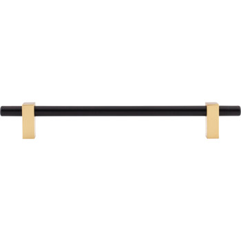 Jeffrey Alexander, Larkin 2, 7 9/16" (192mm) Bar Pull, Matte Black with Brushed Gold - alt image 1