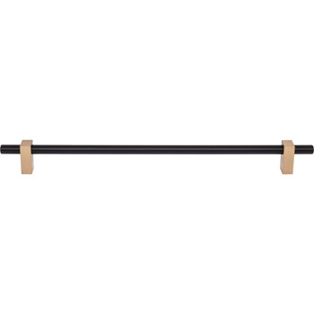 Jeffrey Alexander, Larkin 2, 12" (305mm) Bar Pull, Matte Black with Satin Bronze - alt image 1