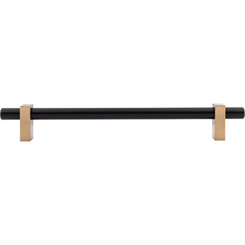 Jeffrey Alexander, Larkin 2, 12" (305mm) Bar Appliance Pull, Matte Black with Satin Bronze - alt image 1