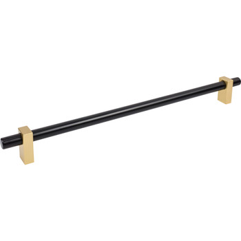 Jeffrey Alexander, Larkin 2, 18" Bar Appliance Pull, Matte Black with Brushed Gold