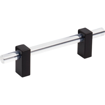 Jeffrey Alexander, Spencer, 3 3/4" (96mm) Bar Pull, Clear with Matte Black