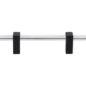 Jeffrey Alexander, Spencer, 3 3/4" (96mm) Bar Pull, Clear with Matte Black - alt image 1