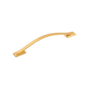 Belwith Hickory, Dover, 6 5/16" (160mm) Curved Pull, Brushed Golden Brass