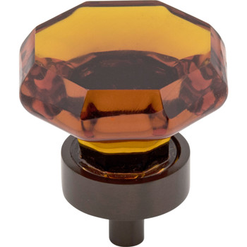 Top Knobs, Additions Crystal, 1 3/8" (35mm) Octagon Knob, Wine Crystal w/ Oil Rubbed Bronze