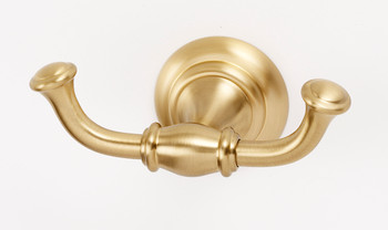 Alno, Charlie's Collection, Double Robe Hook, Satin Brass