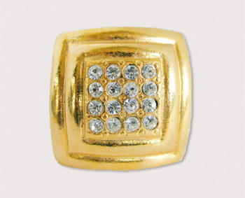 Emenee, Premier Collection, Radiance, 3/4" Small Rhinestone Square Rim Knob