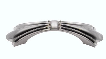 Buck Snort Lodge, Beaded Elegance, Dual Mount 3" and 3 3/4" (96mm) Curved Pull, Satin Nickel