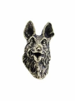 Buck Snort Lodge, Dogs, German Shepherd Knob, Brass Oxidized