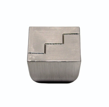 Buck Snort Lodge, Geometric, Zig Zag 13/16" Square Knob, Satin Nickel