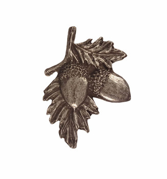 Buck Snort Lodge, Leaves and Trees, Acorns on Branch Knob, Pewter Oxidized