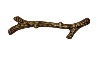 Buck Snort Lodge, Leaves and Trees, 6" Large Twig Pull, Brass Oxidized