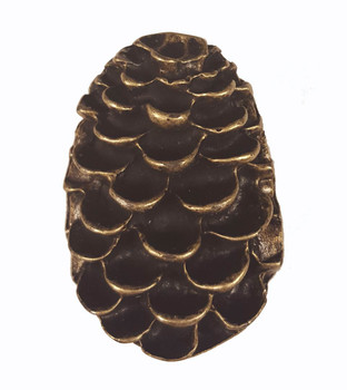 Buck Snort Lodge, Leaves and Trees, Pinecone Knob, Brass Oxidized