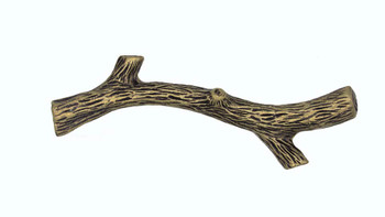 Buck Snort Lodge, Leaves and Trees, 2 15/16" Small Twig Pull, Brass Oxidized