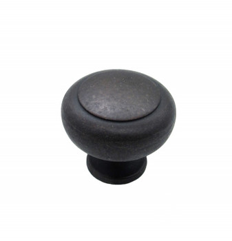 Buck Snort Lodge, Traditional and Modern, Large Smooth Raised Round Knob, Oil Rubbed Bronze