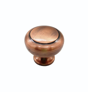 Buck Snort Lodge, Traditional and Modern, Large Smooth Raised Round Cabinet Knob, Satin Copper Oxidized