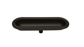 Buck Snort Lodge, Traditional and Modern, Oval Recessed Rope Edge Pull Knob, Oil Rubbed Bronze