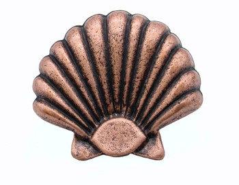 Buck Snort Lodge, Tropical and Coastal, Large Seashell Knob, Copper Oxidized