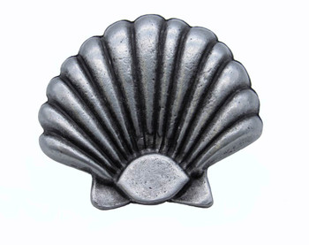 Buck Snort Lodge, Tropical and Coastal, Large Seashell Knob, Pewter Oxidized