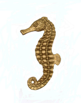 Buck Snort Lodge, Tropical and Coastal, Seahorse Facing Left Knob, Lux Gold