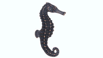 Buck Snort Lodge, Tropical and Coastal, Seahorse Facing Right Knob, Bronze