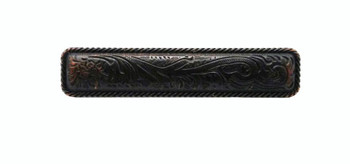 Buck Snort Lodge, Western, 3 1/16" Engraved Flower Pull, Oil Rubbed Bronze