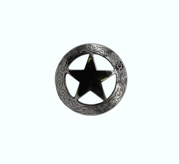 Buck Snort Lodge, Western, Filigree Star Round Knob, Nickel