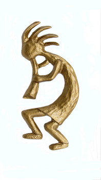 Buck Snort Lodge, Western, Kokopelli Facing Left Knob, Lux Gold