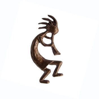 Buck Snort Lodge, Western, Kokopelli Facing Right Knob, Lux Bronze