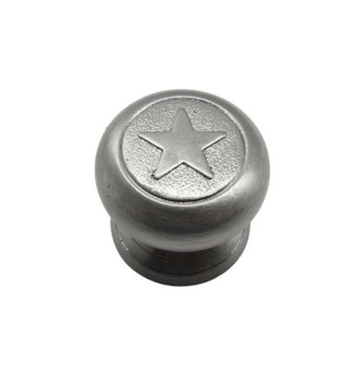 Buck Snort Lodge, Western, Raised Star Round Knob, Nickel