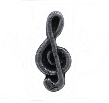 Buck Snort Lodge, Whimsical, Treble Clef Knob, Pewter Oxidized