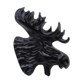 Buck Snort Lodge, Wildlife, Moosehead Facing Right Knob, Matte Black