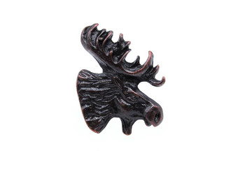 Buck Snort Lodge, Wildlife, Moosehead Facing Right Knob, Oil Rubbed Bronze