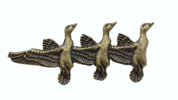 Buck Snort Lodge, Wildlife, 2 15/16" Triple Mallards Pull, Brass Oxidized