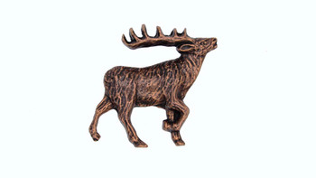 Buck Snort Lodge, Wildlife, Walking Elk Facing Right Knob, Copper Oxidized