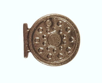 Buck Snort Lodge, Fish, Fly Fishing Reel Knob, Nickel