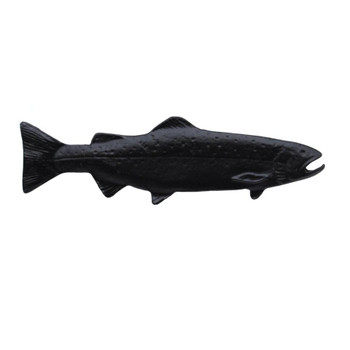 Buck Snort Lodge, Fish, Long Trout Facing Right, 2 15/16" Pull, Matte Black