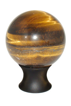 Gemstone Hardware, Tiger Eye Gemstone, 35mm Cabinet Knob, Matte Black