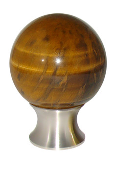 Gemstone Hardware, Tiger Eye Gemstone, 35mm Cabinet Knob, Satin Nickel