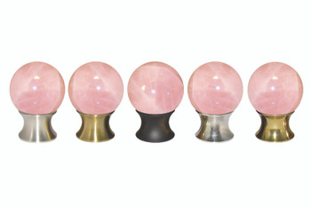 Gemstone Hardware, Rose Quartz Gemstone, 35mm Cabinet Knob, Polished Brass - all finishes