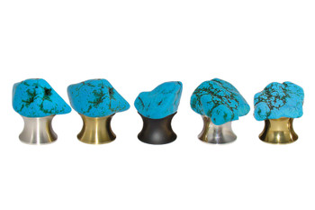 Gemstone Hardware, Tumbled Turquoise Stone, Cabinet Knob, Satin Brass - all finishes