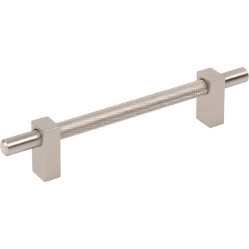 Jeffrey Alexander, Larkin 3, 5 1/16" (128mm) Bar Pull with Knurled Center, Satin Nickel