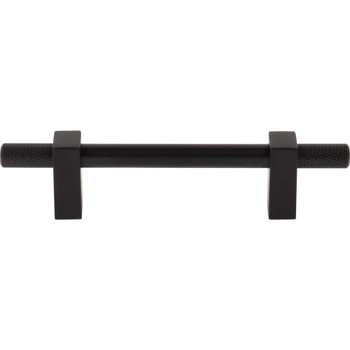 Jeffrey Alexander, Larkin 4, 3 3/4" (96mm) Bar Pull with Knurled Ends, Matte Black - alt image 1