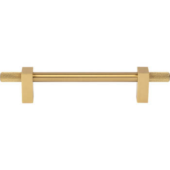 Jeffrey Alexander, Larkin 4, 5 1/16" (128mm) Bar Pull with Knurled Ends, Brushed Gold - alt image 1