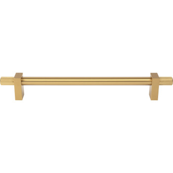 Jeffrey Alexander, Larkin 4, 12" (305mm) Bar Appliance Pull with Knurled Ends, Brushed Gold - alt image 1