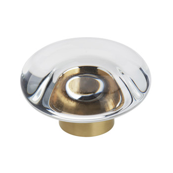 Amerock, Glacio, 1 3/4" Round Knob, Clear with Champagne Bronze