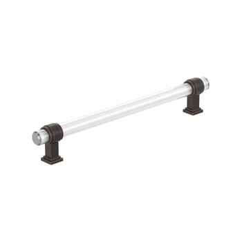 Amerock, Glacio, 8" (203mm) Bar Pull, Clear with Oil Rubbed Bronze