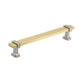 Amerock, Overton, 6 5/16" (160mm) Bar Pull, Brushed Gold with Satin Nickel