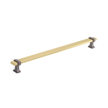 Amerock, Overton, 11 5/16" (288mm) Bar Pull, Brushed Gold with Black Chrome