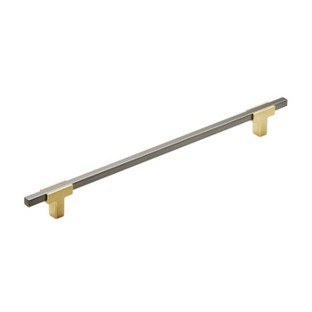 Amerock, Urbanite, 10 1/16" (256mm) Bar Pull, Brushed Gold with Black Chrome